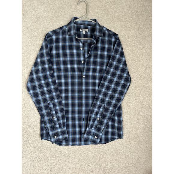 Peter Millar Summer Comfort M Button Down Long Sleeve Blue Check Shirt - Picture 1 of 6